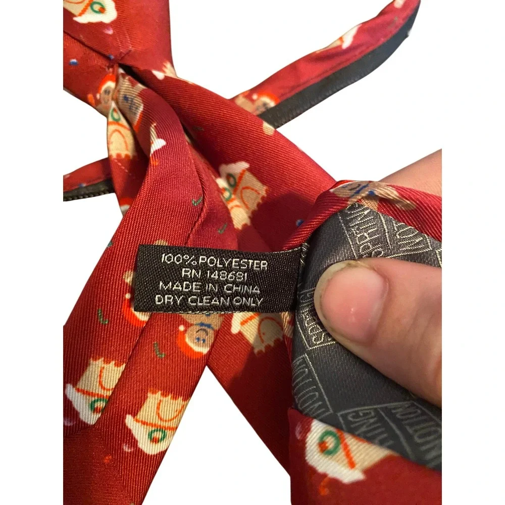 Spring Notion Boys Red Gingerbread Man Christmas Zipper Tie‎ Holiday Size L